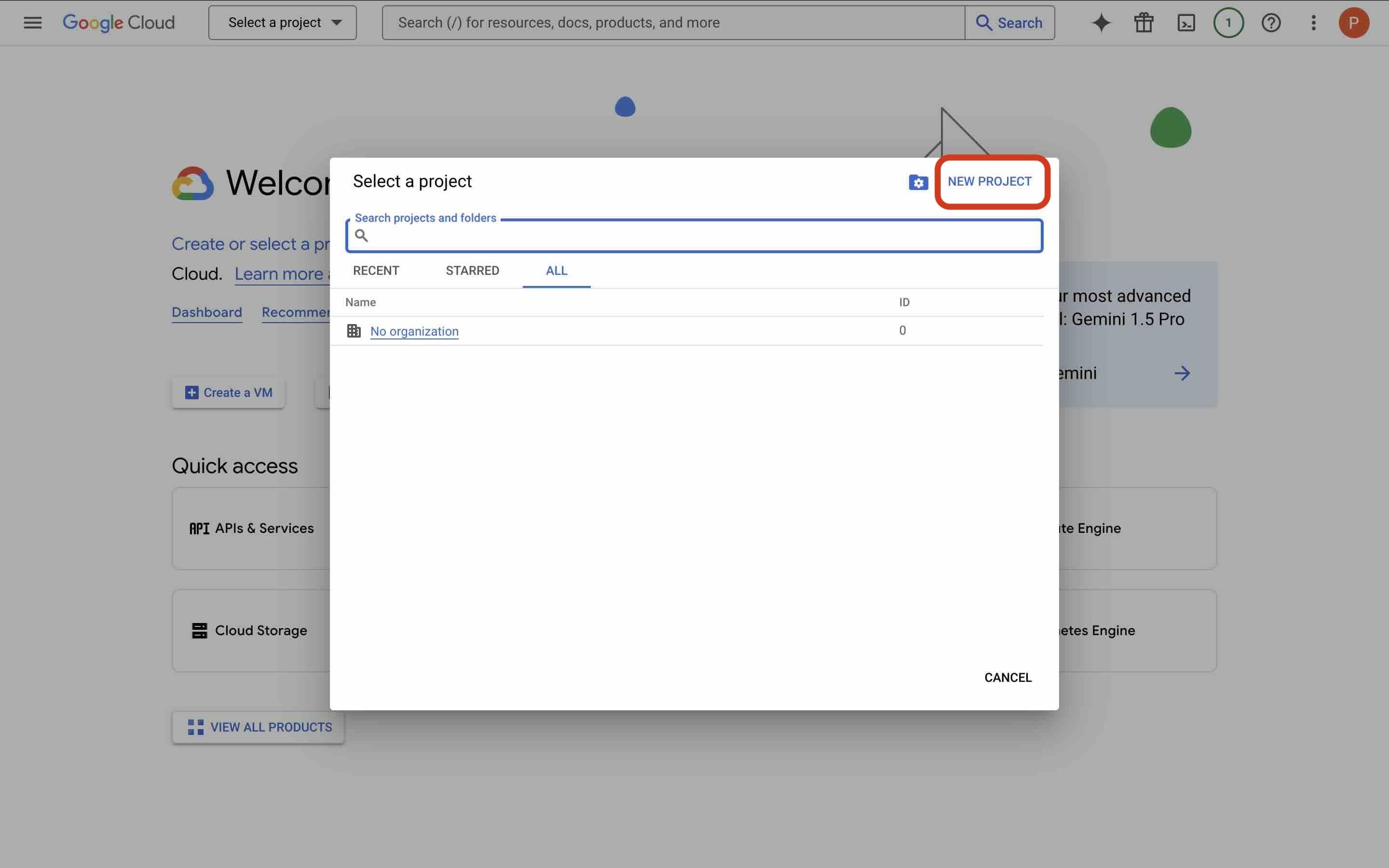 Creating Google Cloud Project
